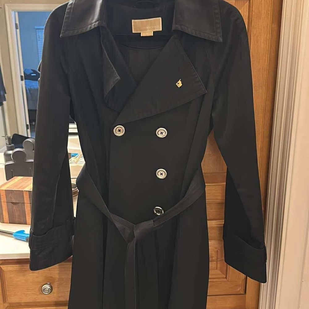 Michael Kors Elegant Black Double-Breasted Women's Coat